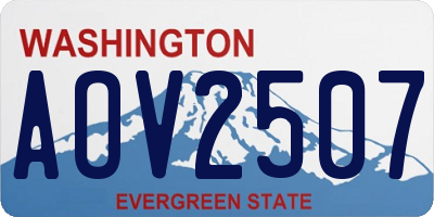 WA license plate AOV2507