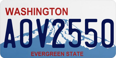 WA license plate AOV2550