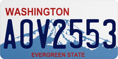 WA license plate AOV2553