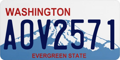 WA license plate AOV2571