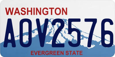 WA license plate AOV2576