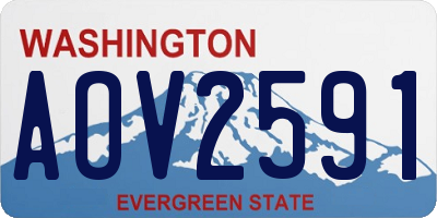 WA license plate AOV2591