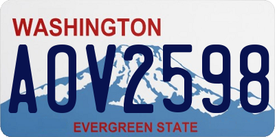 WA license plate AOV2598