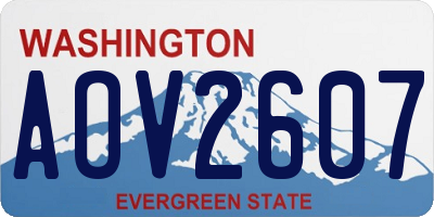 WA license plate AOV2607