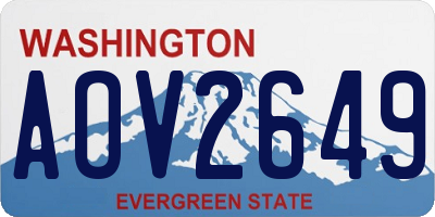 WA license plate AOV2649