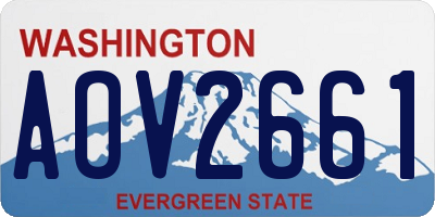 WA license plate AOV2661