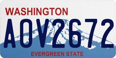 WA license plate AOV2672