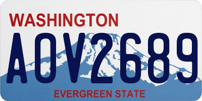 WA license plate AOV2689
