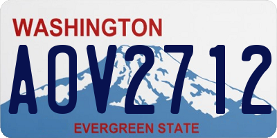 WA license plate AOV2712