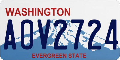 WA license plate AOV2724