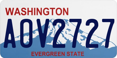WA license plate AOV2727