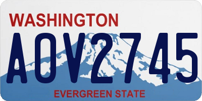 WA license plate AOV2745