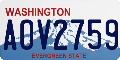 WA license plate AOV2759
