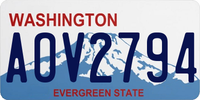 WA license plate AOV2794