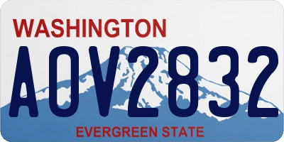 WA license plate AOV2832