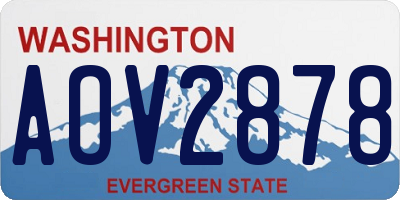 WA license plate AOV2878