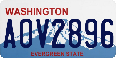 WA license plate AOV2896