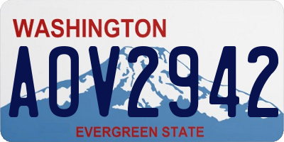 WA license plate AOV2942