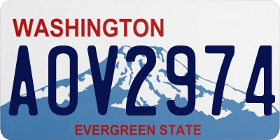 WA license plate AOV2974