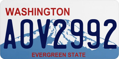 WA license plate AOV2992