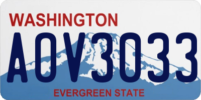 WA license plate AOV3033