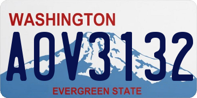 WA license plate AOV3132