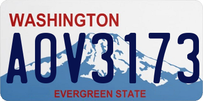 WA license plate AOV3173