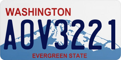 WA license plate AOV3221