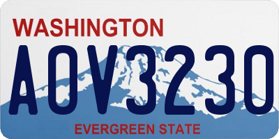 WA license plate AOV3230