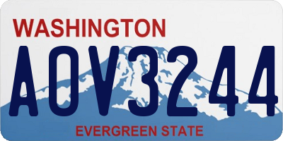 WA license plate AOV3244
