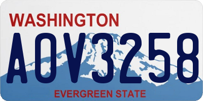 WA license plate AOV3258