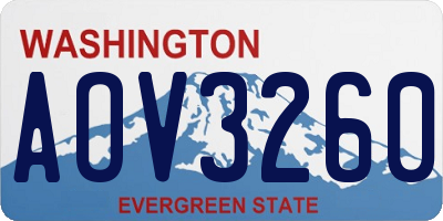 WA license plate AOV3260