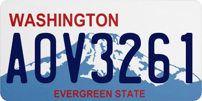 WA license plate AOV3261