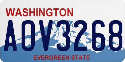 WA license plate AOV3268