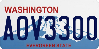 WA license plate AOV3300