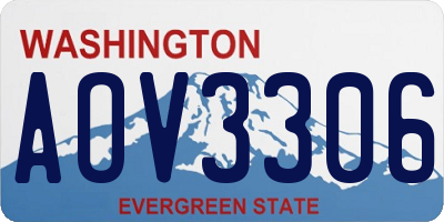 WA license plate AOV3306