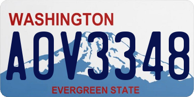 WA license plate AOV3348