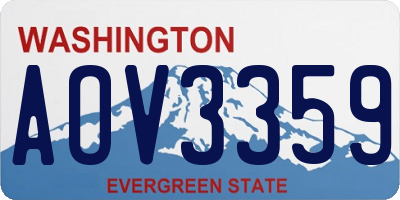 WA license plate AOV3359