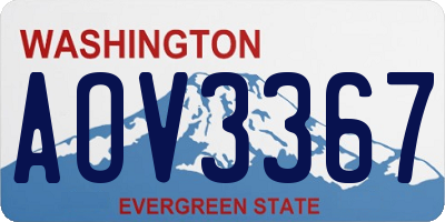 WA license plate AOV3367