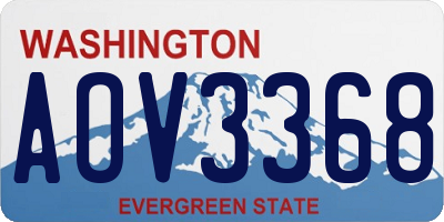 WA license plate AOV3368