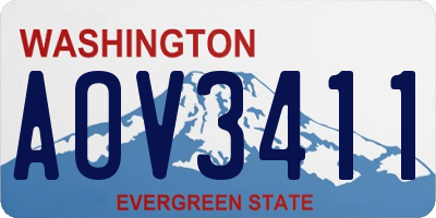 WA license plate AOV3411