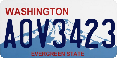 WA license plate AOV3423