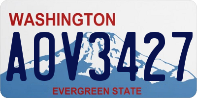 WA license plate AOV3427