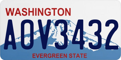 WA license plate AOV3432