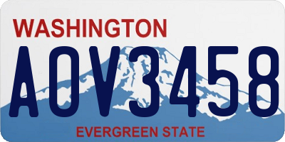 WA license plate AOV3458