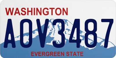 WA license plate AOV3487