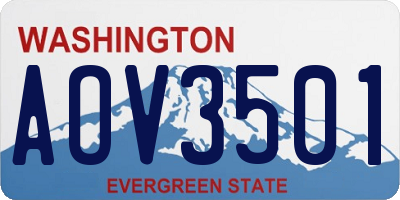 WA license plate AOV3501