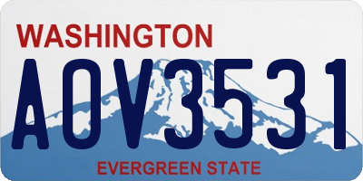 WA license plate AOV3531