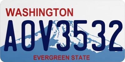WA license plate AOV3532