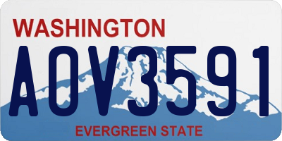 WA license plate AOV3591